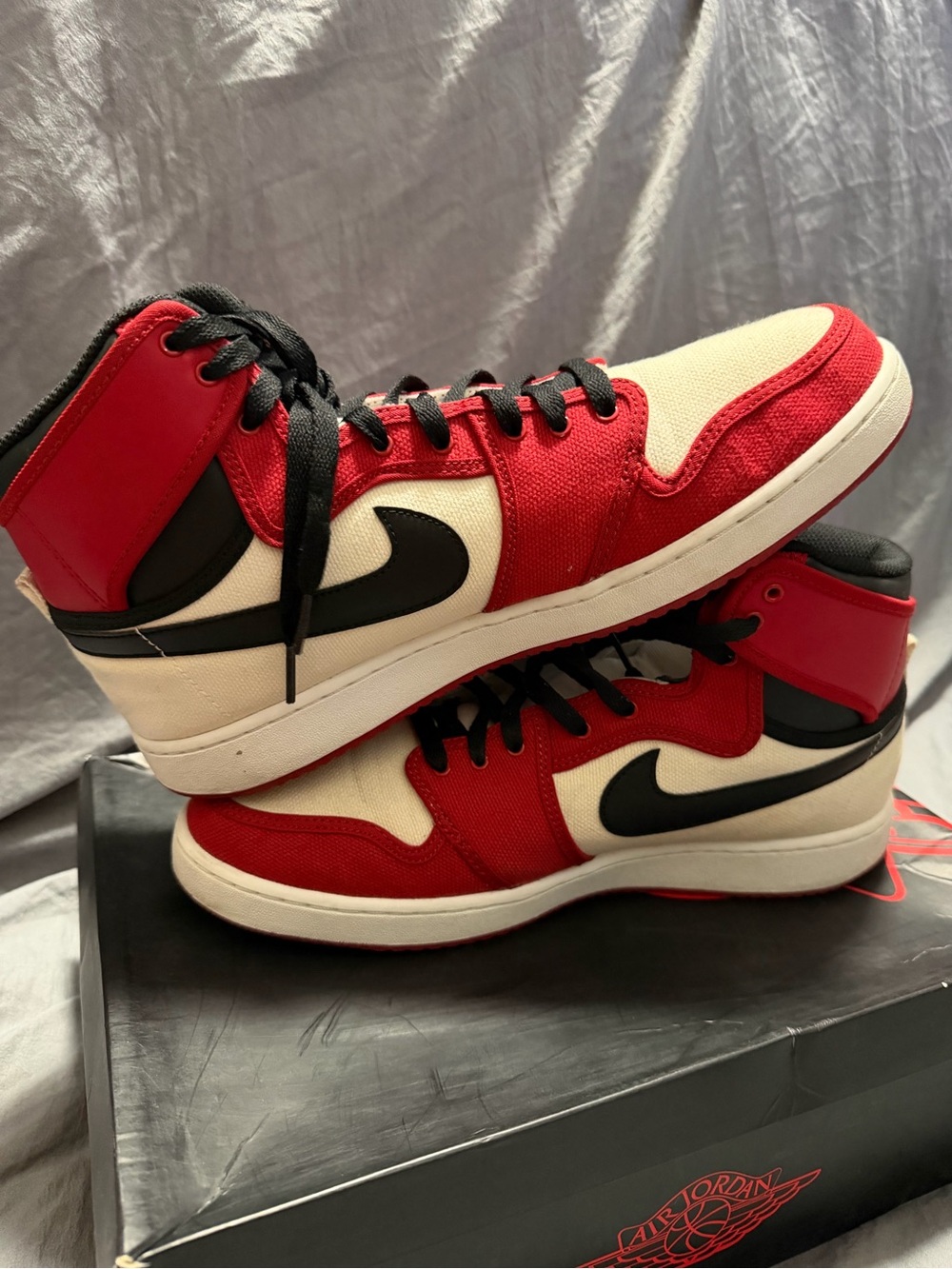 Nike Red, Black & Cream High-Top Athletic Sneakers